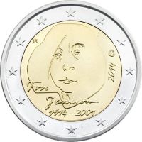 Tove Jansson kahden euron erikoisrahaan Tove Jansson kahden euron erikoisrahaan
