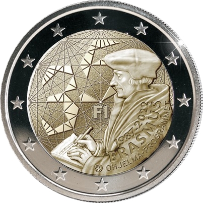 2 euron kolikko: Erasmus-ohjelma 35v 2 euron kolikko: Erasmus-ohjelma 35v